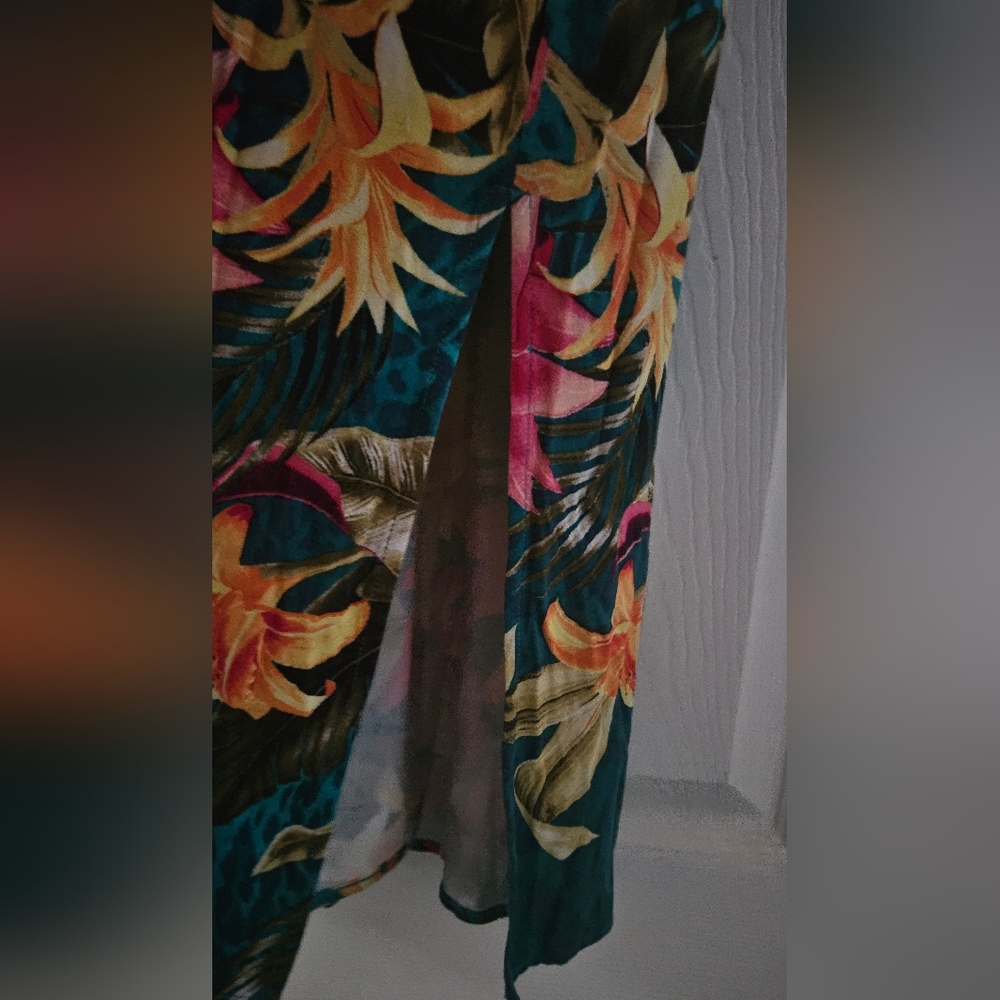 NWT IMAN Island Print Beach Maxi Dress - Picture 3 of 7